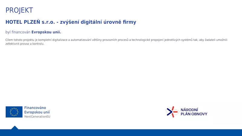 Projekt zvýšení digitální úrovně firmy